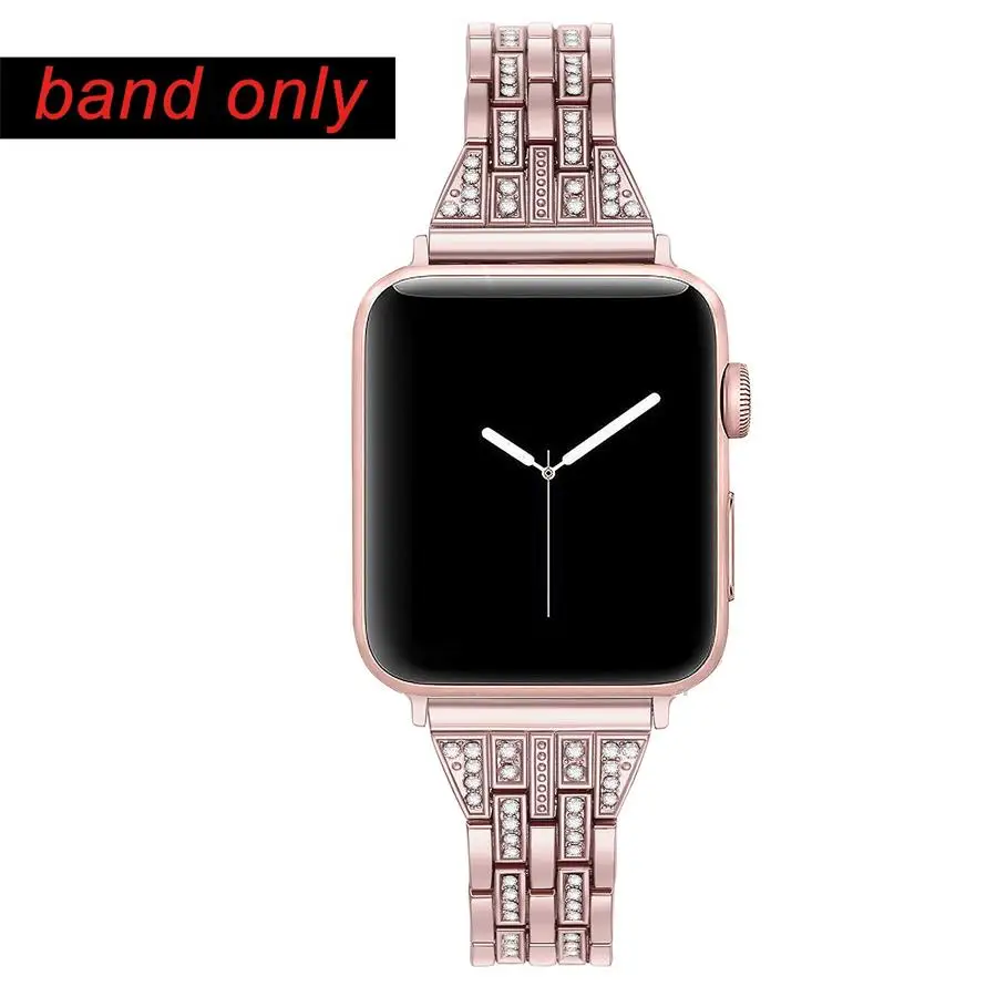 Браслет для часов BOZHUO Bling 38 мм 40 металлический браслет с бриллиантами Apple Series 3 2 1