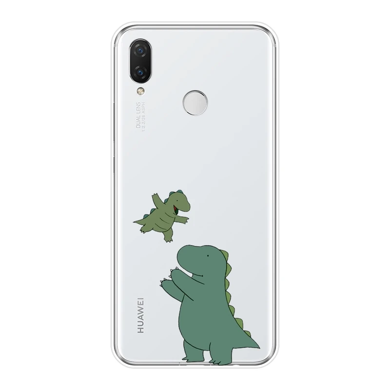 Задняя крышка для Huawei Nova Smart Lite 2017 Kawaii Dinosaur силиконовый мягкий чехол 2i 2 Plus 3 3I 3E