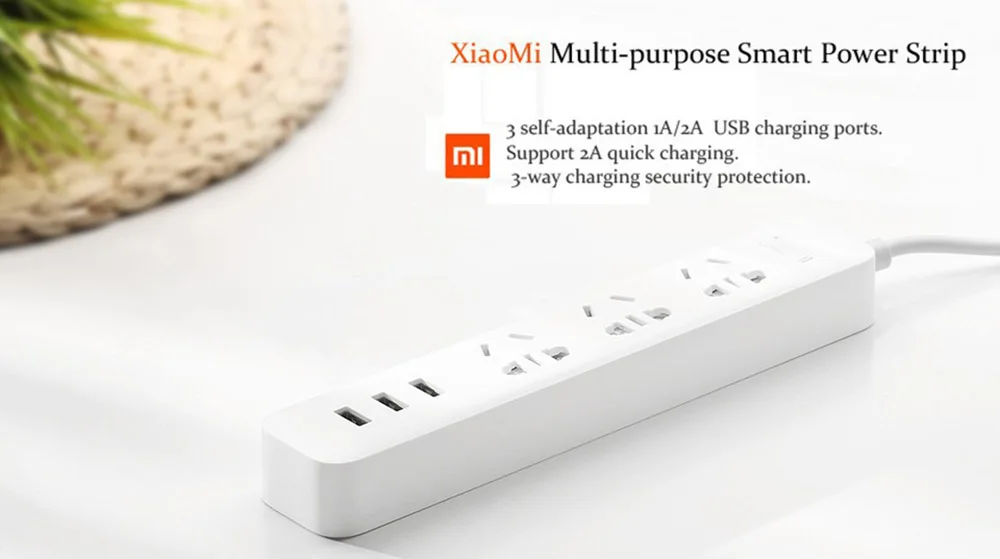 Оригинальная Xiaomi Mi вилка для электрической розетки с 3 портами usb удлинитель для быстрой зарядки с адаптером EU UK KR