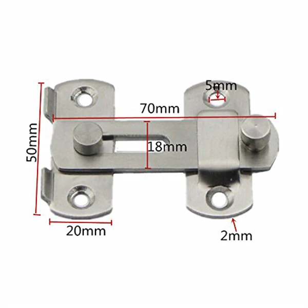 NEW 20x50x70mm Stainless Steel Home Safety Gate Door Bolt Latch Slide Lock Hardware |