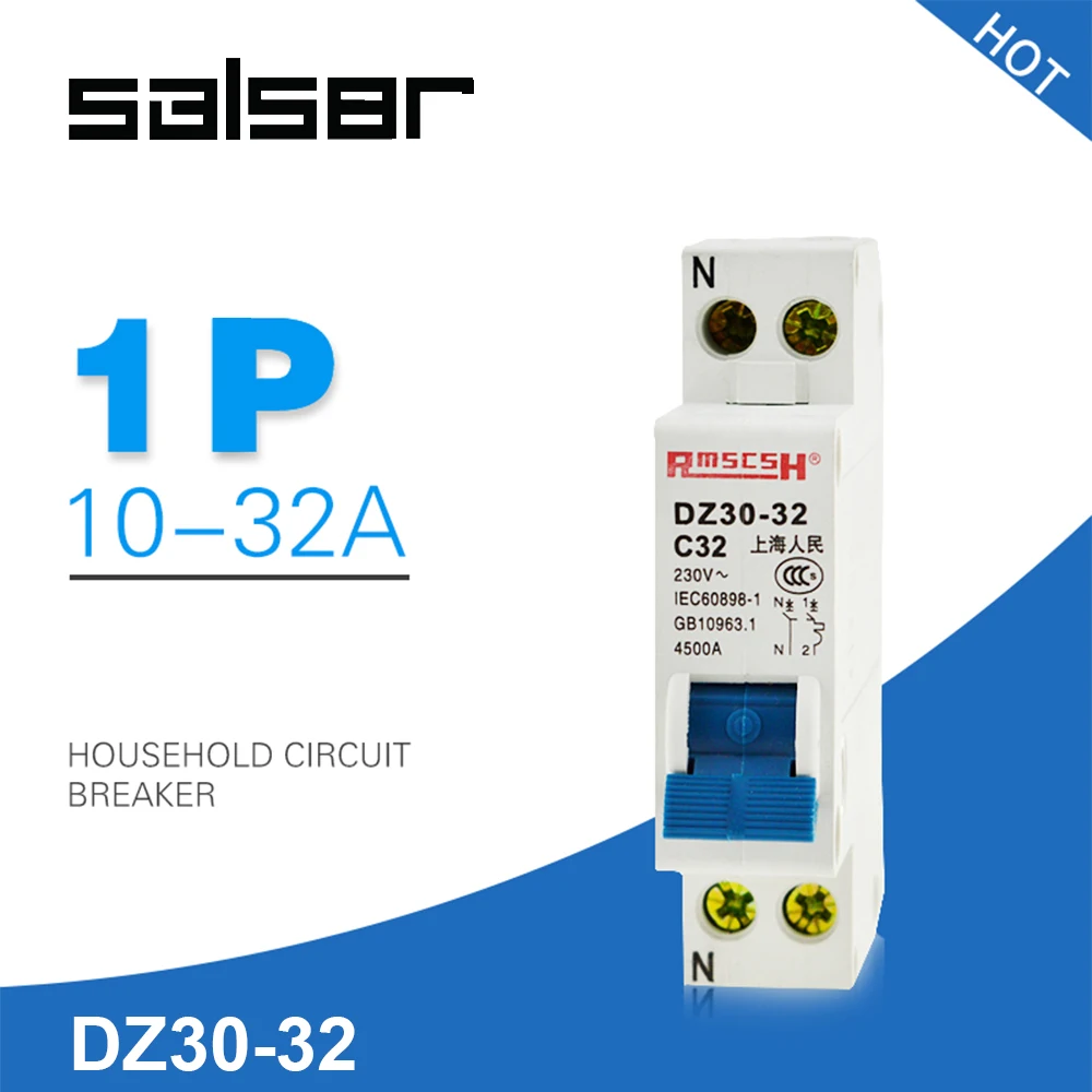 Мини автоматический выключатель DPN DZ30 32 1P + N 10A 16A 20A 25A 32A 230V 50/60HZ MCB двойной In Double