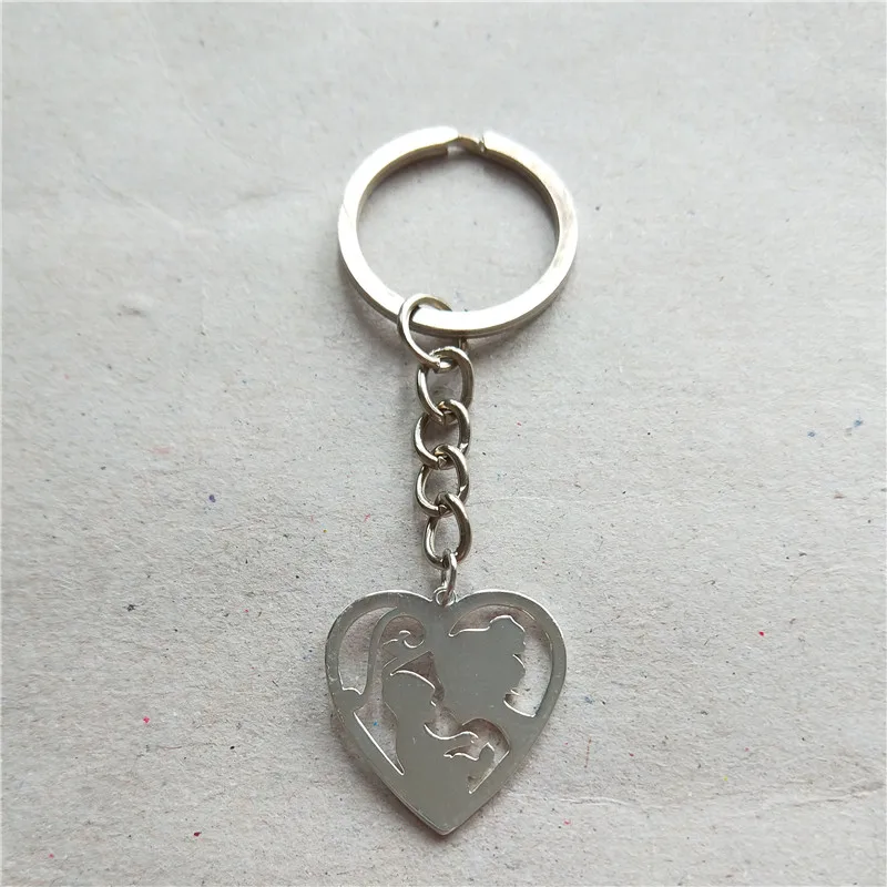 

Wholesale Mother and Baby keychain Trendy Style Stainless Steel Mother's Day Pendant keychain Jewellery Mother Gift