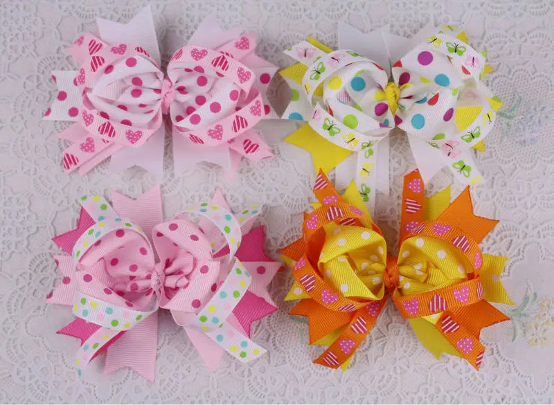 Оптовая продажа лот 4 шт. бутик девушка одежда для малышей &quotволос луки Grosgrain