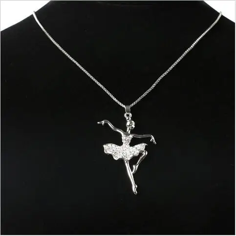 Fashion crystal Dancing Ballerina Dancer Ballet Dance Pendant Necklace for Girls Christmas Valentine's day Gift | Украшения и