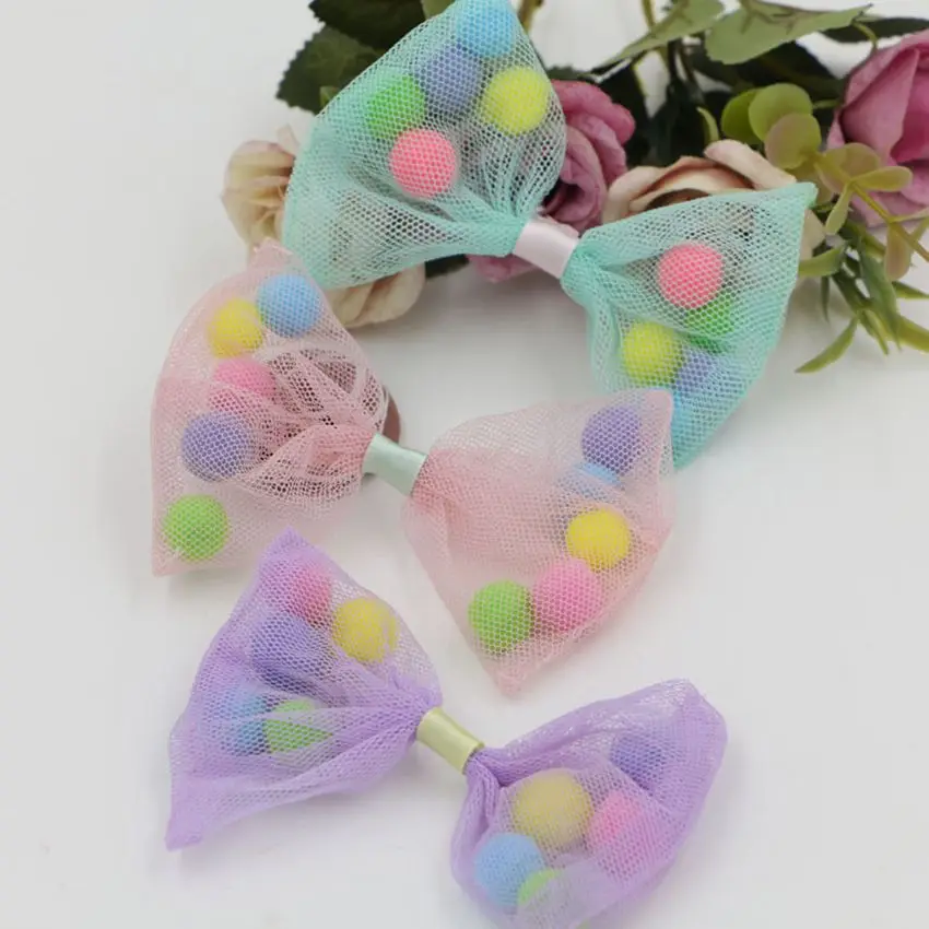 50 шт. Смешанные шарики с помпонами и бантом Вышитые Патчи для одежды пришитые на