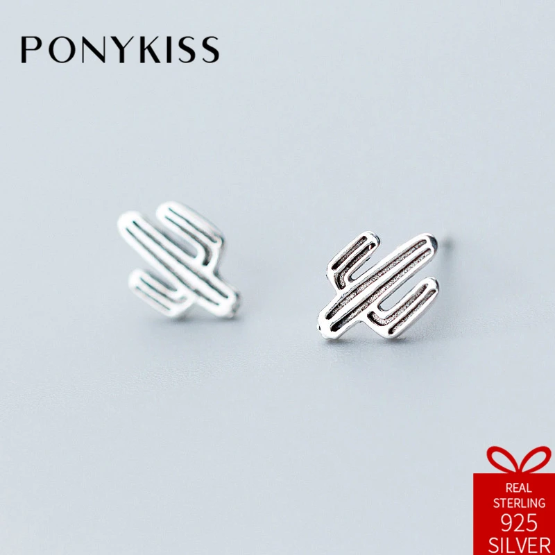Женские винтажные серьги гвоздики в виде кактусов PONYKISS элегантные из