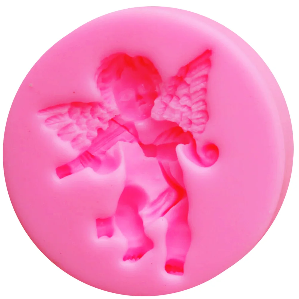 M422 Детский ангел играет в УФ-смола силиконовая форма помадка шоколадные конфеты