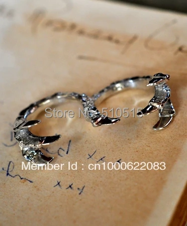 Regalrock Punk Claw Talon Double Ring Gothic Midi Fashion Two Finger Rings Hot Jewelry | Украшения и аксессуары