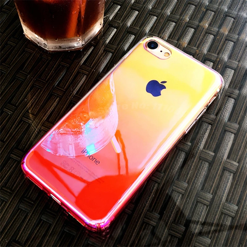 200 шт. чехол для iPhone 7 Роскошный прозрачный с градиентом цвета Plus 6 6S сверхтонкий