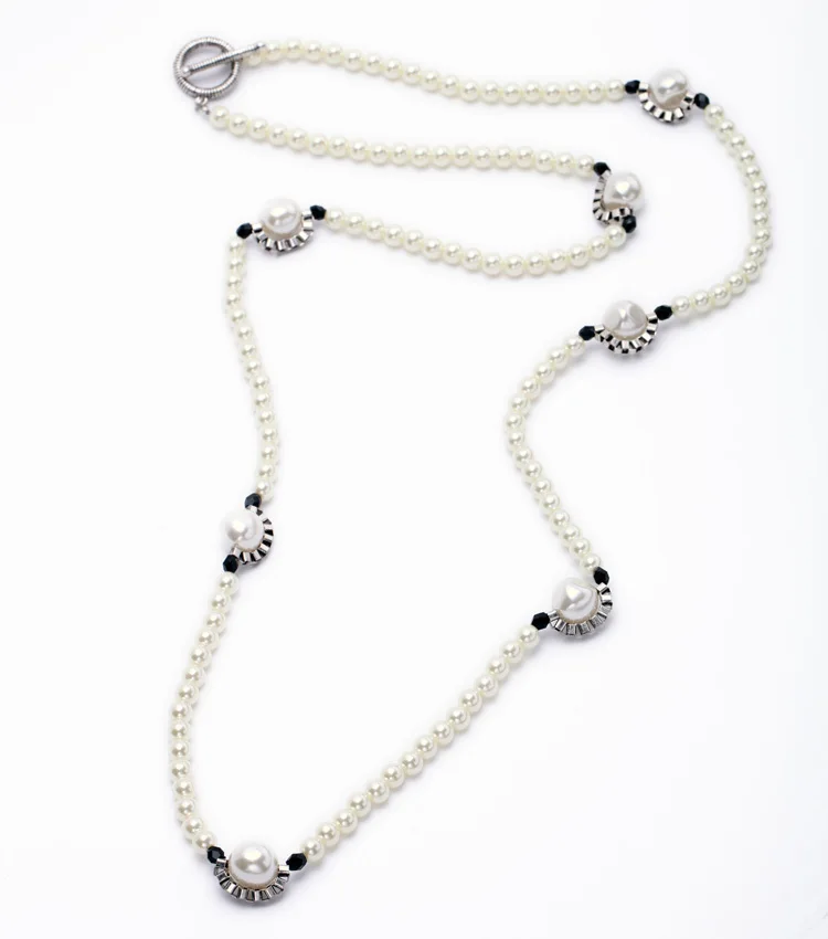 Fashion Necklaces for Women KISS ME New Item Beads Chain Simulated Pearls Long Necklace Jewelry Factory Wholesale | Украшения и