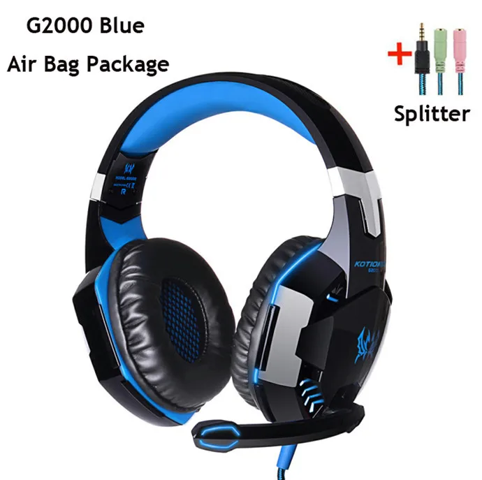 G2000 BLUE CABLE G2000 G4000 G9000 Игровые наушники проводные наушники с глубоким басом с микрофоном светодиодный светильник наушники для PS4 ноутбук Xbox PC Gamer - Цвет: G2000 BLUE CABLE