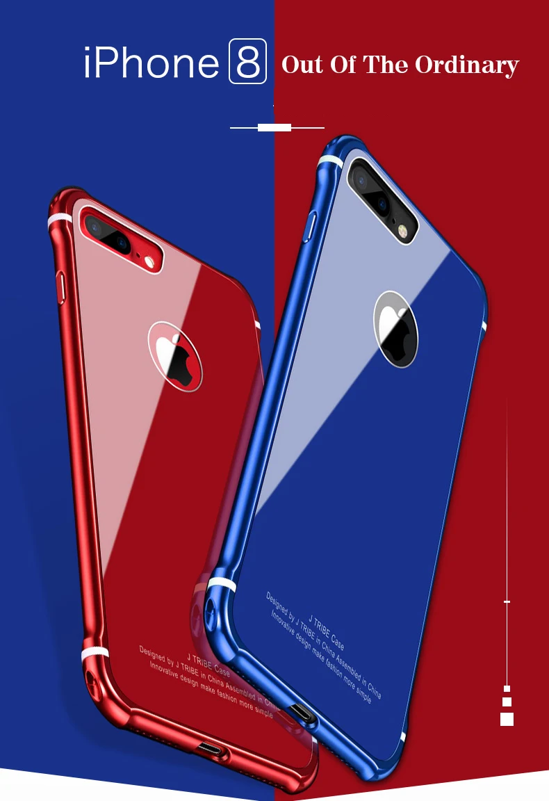 Leanonus чехол для iPhone 8 8 Plus чехол Роскошный Алюминиевый бампер+ Задняя Закаленное стекло-Броня Крышка корпуса для iPhone 8 Plus 7Plus