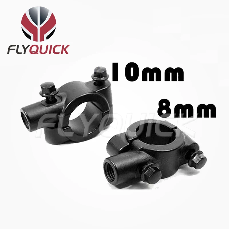 FLYQUICK 2 шт. черный хром мотоцикл руль зеркало крепление Универсальный 10 мм 8 7/8