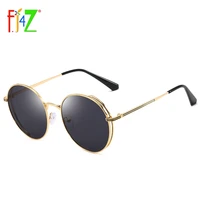 f j4z hot cool round glasses for women fashion retro coating lens sunglasses alloy frame female protection goggle eye shades