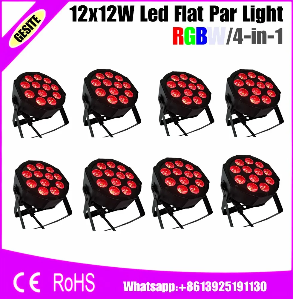 

8pcs/lots 120W Led Par Light 12*12W Flat Plastic LED Par Cans For Party