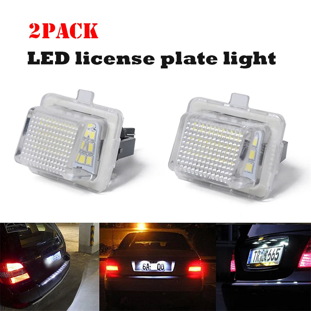 2шт номерной знак свет 14В 2 24 Вт 2835LED для Mercedes Benz W204 W212 W221 белый OEA2218200856 | Автомобили