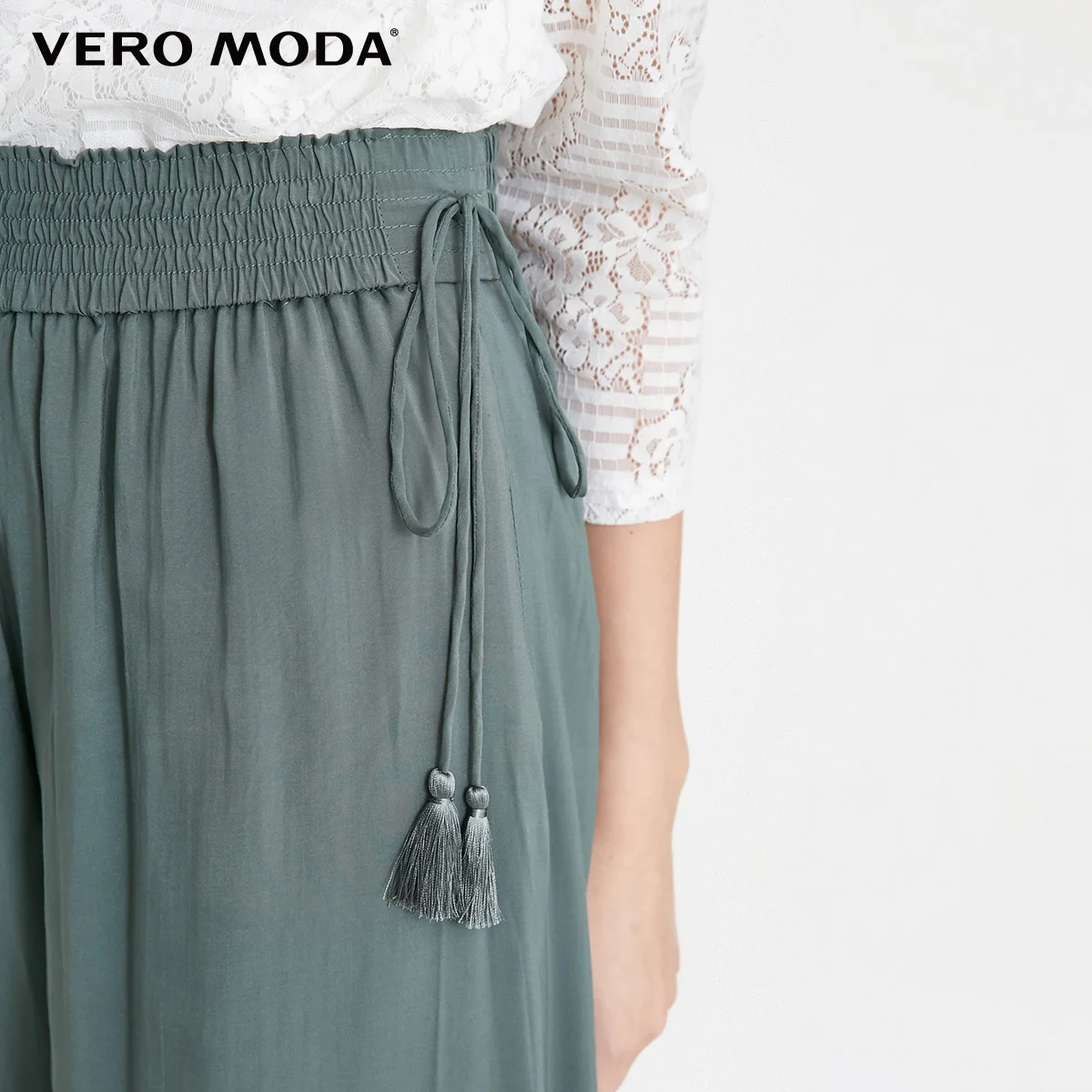 Vero Moda новые женские свободные Эластичные на шнуровке талии широкие брюки Капри | 31836J533