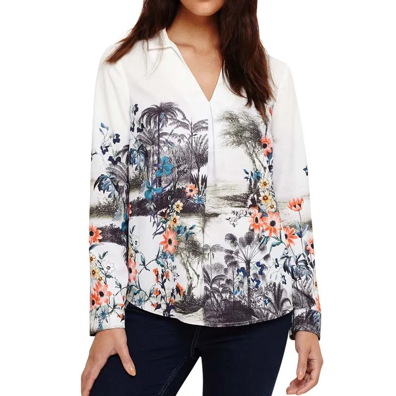 Летний топ 2019 повседневное печати для женщин S Топы корректирующие и блузки