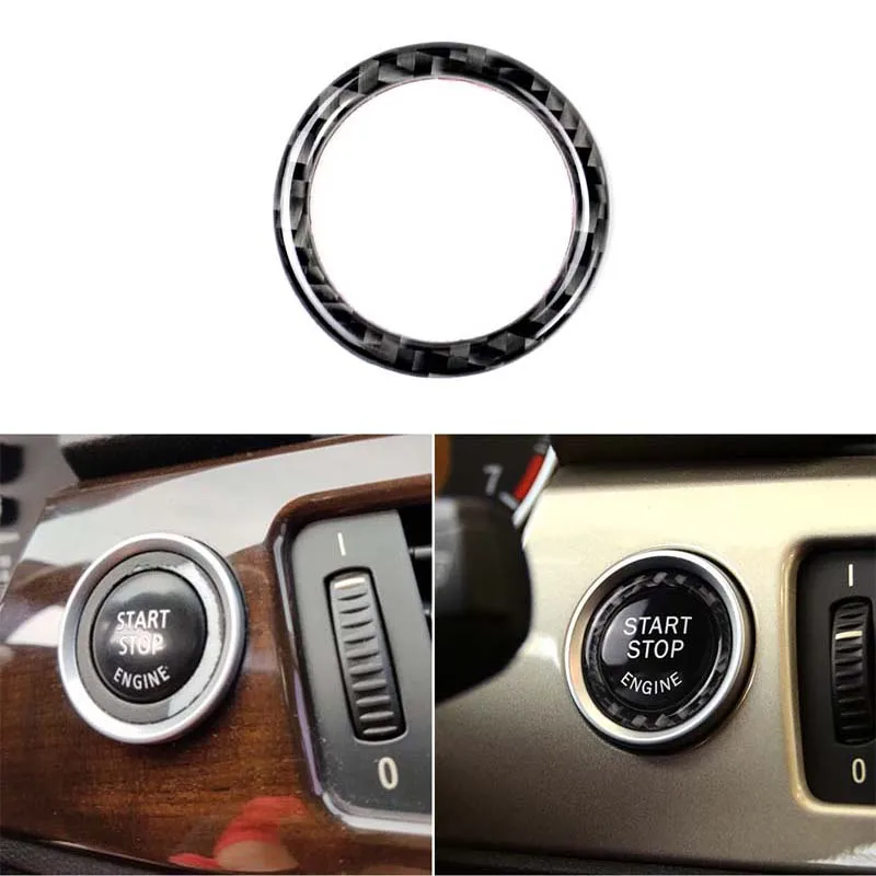 

Углеродное волокно, одна кнопка запуска двигателя, кнопка, кольцо, крышка, отделка, подходит для BMW E90 E92 E93
