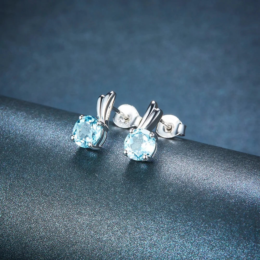 Комплект из кольца и серёг серебра 925 пробы с голубым топазом|jewelry sets|jewelry sets bluejewelry