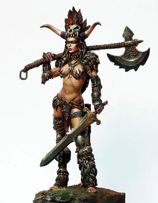 Фигурка женщины воина в масштабе 75 мм из смолы бесплатная доставка|resin model kits|kit