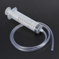 mayitr 50ml plastic syringe tube plastic syringe 80cm length tube for hydroponics lab tool nutrient measuring