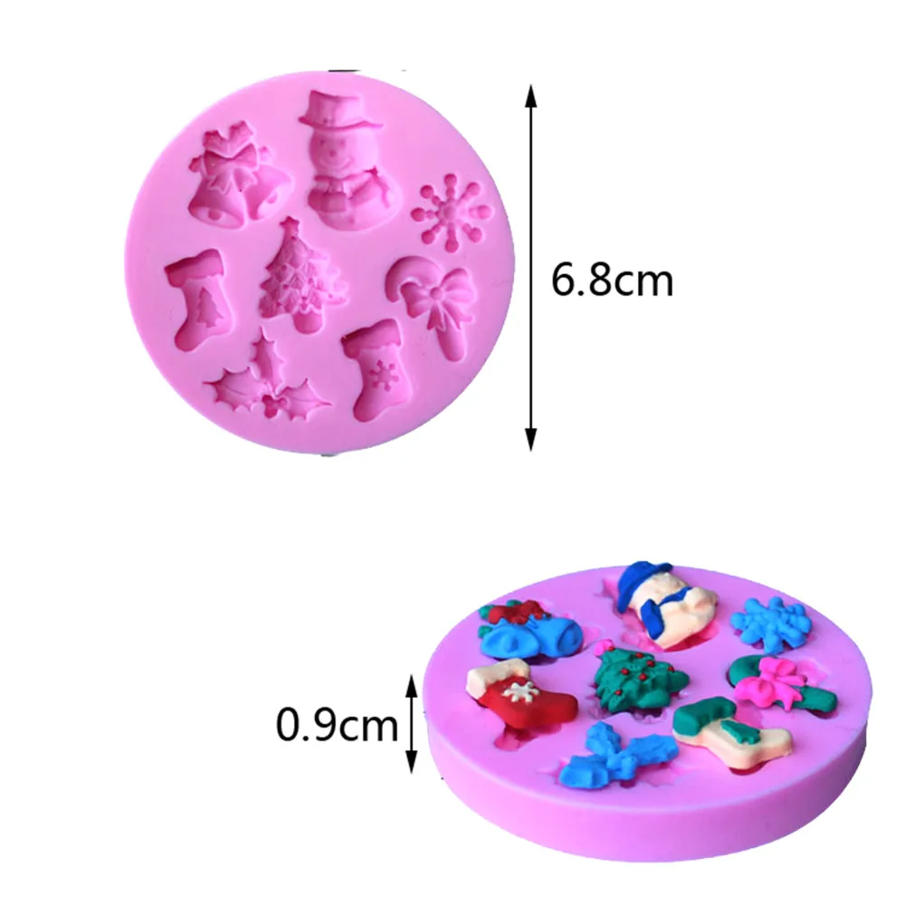 Seavenxi 3D Рождественский подарок форма силиконовая пищевая помадка шоколадный торт