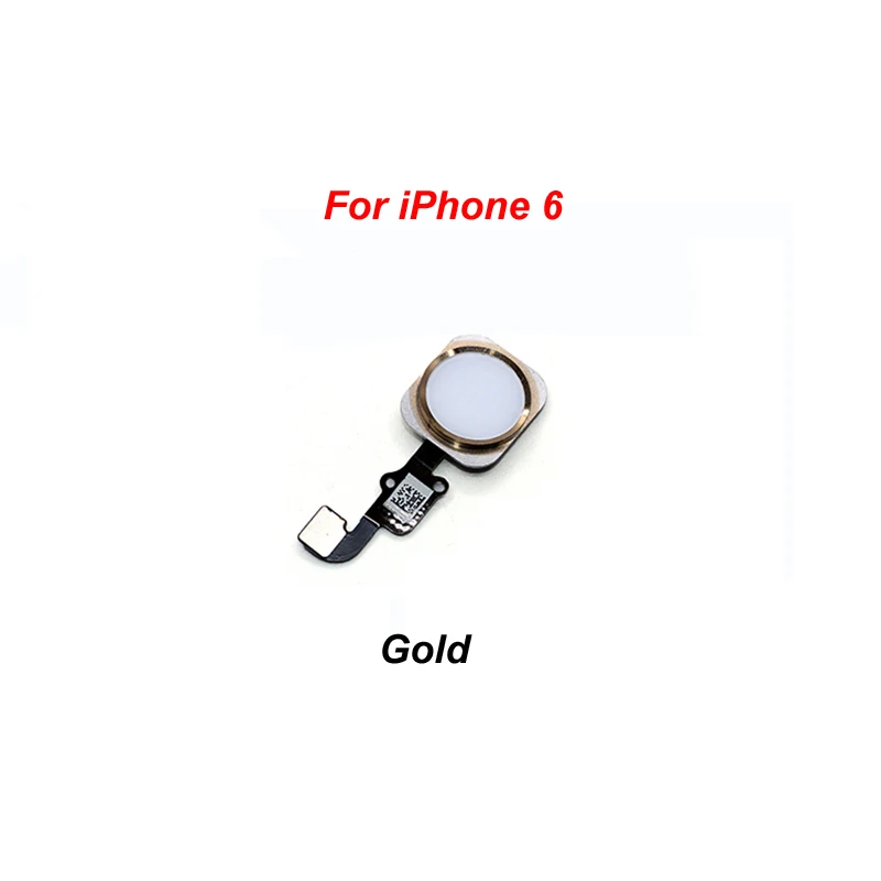 For iPhone 6 Gold YKaiserin для iPhone 5S, 6, 6 S, 6 Plus, 6 S Plus, кнопка «домой», датчик отпечатков пальцев, сенсорный ID, гибкий кабель, лента, запасные части, кнопка, ключ - Цвет: For iPhone 6 Gold
