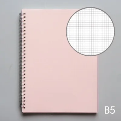 pink grid B5 цветная ПП Обложка сетка/пустая/точка/линия катушки тетрадь повязки планировщик Органайзер для офиса и школы - Цвет: pink grid