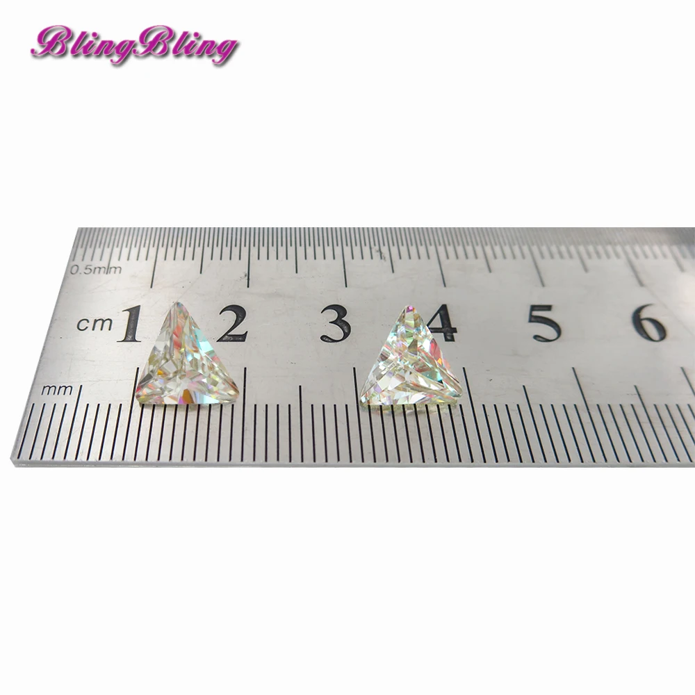 5 шт. Кристалл Треугольники горный хрусталь для Nail Art AB Цвет Диаманд ногтей