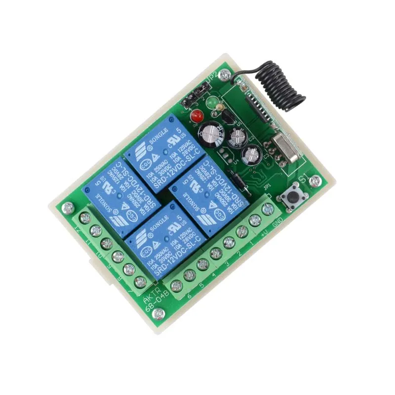 DC12V 10A 4 канальный РЧ Беспроводной дистанционного Управление переключатель/Радио