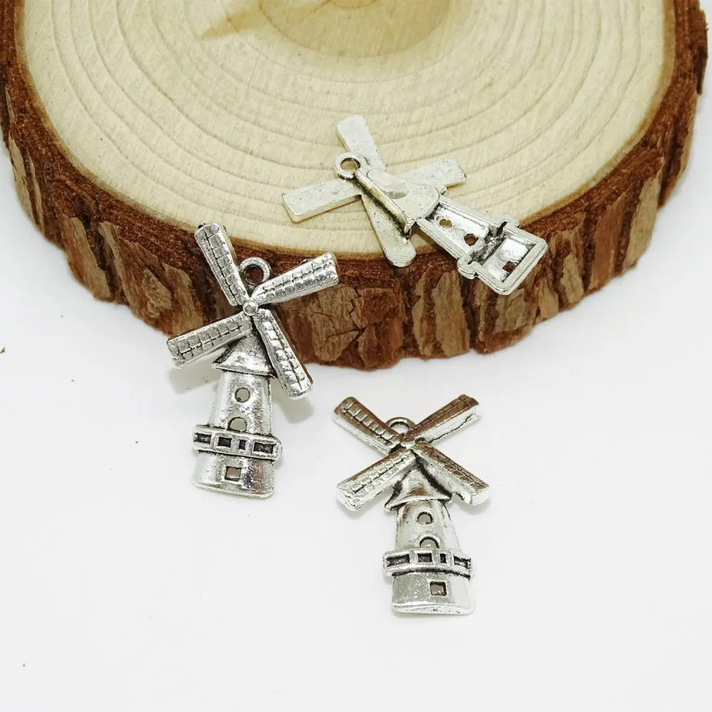 DIY Jewelry Findings Wholesales Antique Silver Alloy The Windmill House Charm Vintage Accessories | Украшения и аксессуары