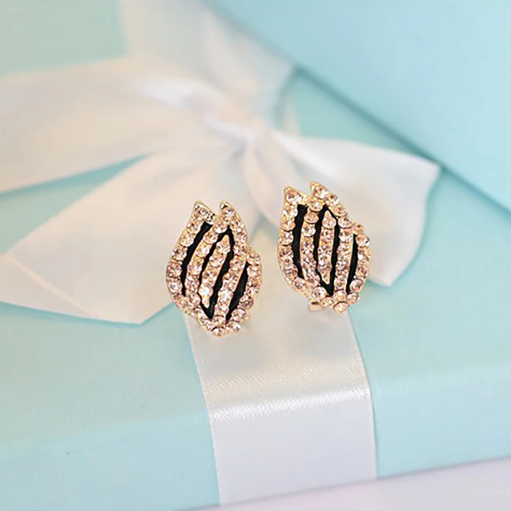 Women Party Rhinestone Jewelry Tulip Flower Ear Studs Earrings Piercing Gift | Украшения и аксессуары