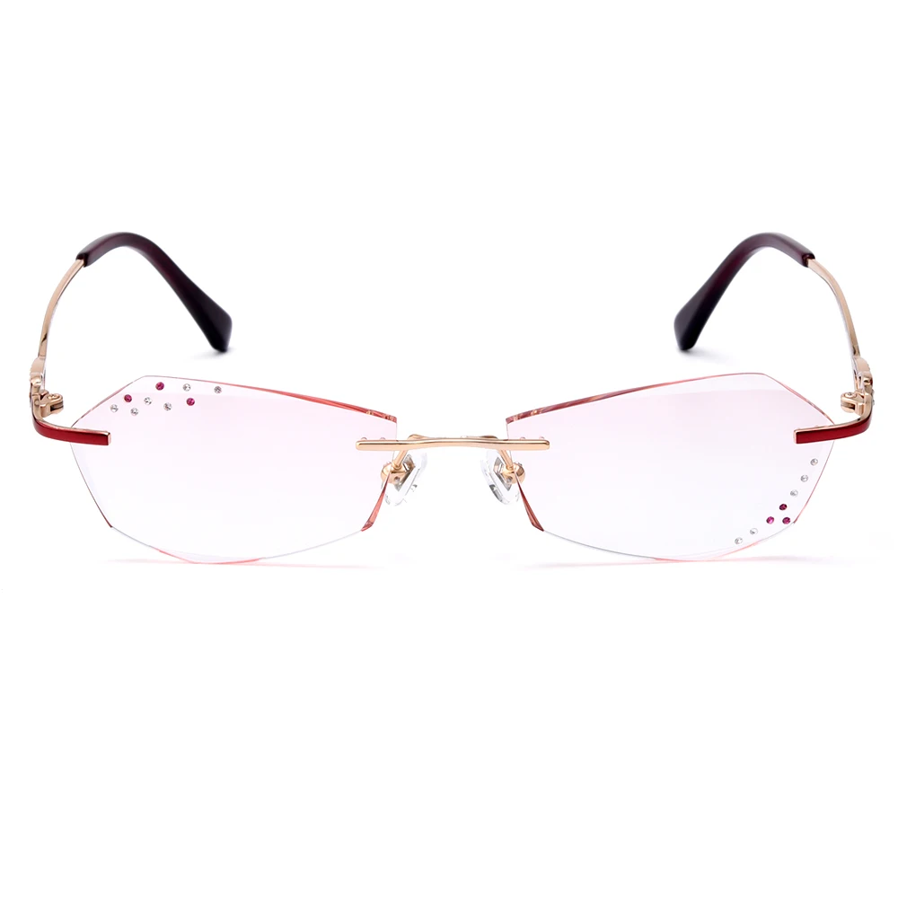 Gmei оптический q18081 Rimless алмазные Резка Оптические стёкла очки Рамки для Для женщин