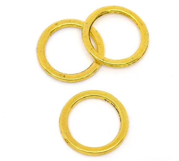 

DoreenBeads Retail golden tone Closed Jump Rings 15mm Findings,sold per pack of 100