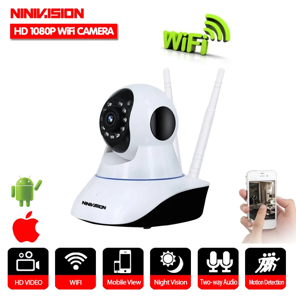 NINVISION 2MP IP камера 1080P Wi-Fi беспроводная видеонаблюдения WiFi P2P CCTV сеть Детский