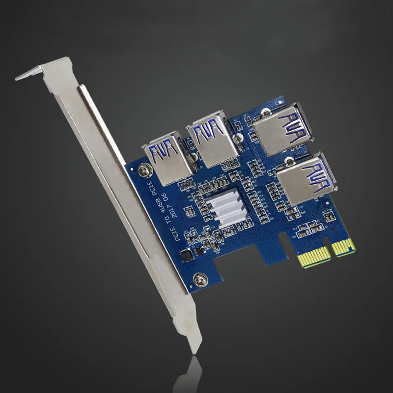 Высококачественная PCI EX1 EX16 карта расширения 4 порта USB 3 0 Конвертер Adatper Riser карты