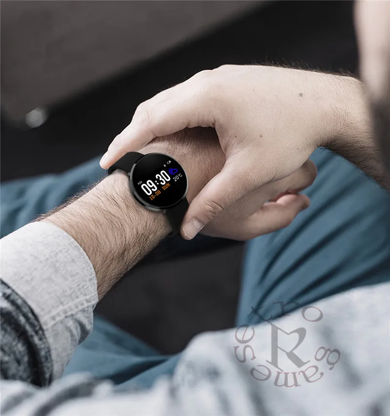 2018 круглый смарт браслет Фитнес трекер Цвет ЖК дисплей Smart группа крови Давление