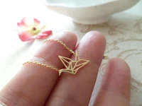 daisies one piece gold silver origami crane necklace long necklaces animal bird crane pendant jewelry fashion for women