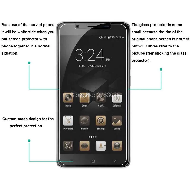 Ультратонкое закаленное стекло для Blackview P2 / Lite 5 дюйма твердость 9H 2.5D защитная