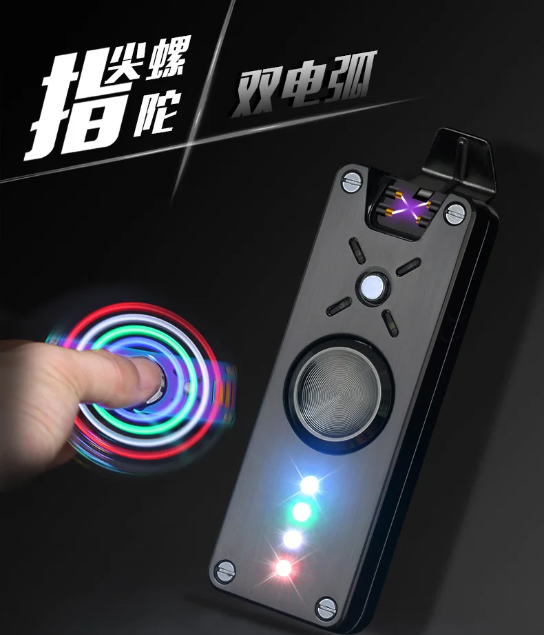 Непоседа Спиннер светильник er Dual Arc электронная USB Зажигалка светодиодный светильник Marquee дизайн ветрозащитный двойной дуги сигарета курительный инструмент