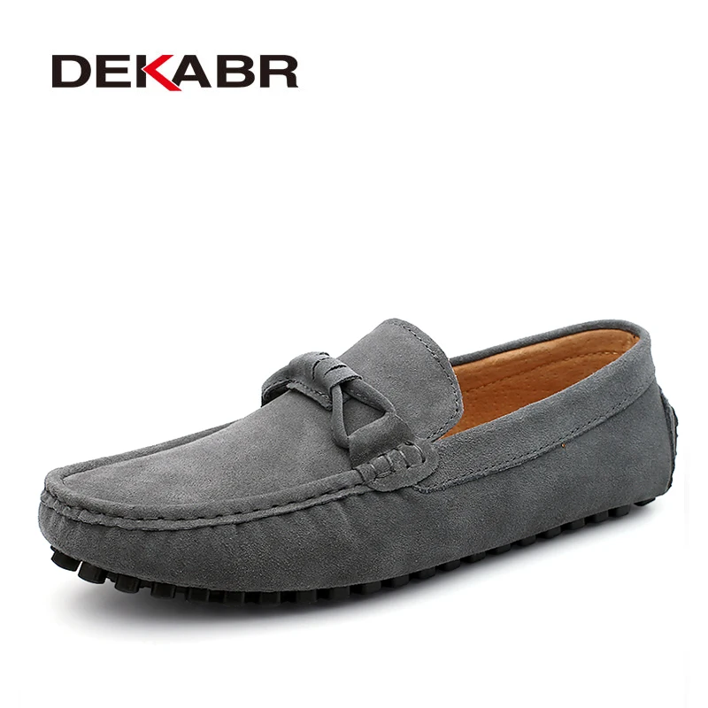 DEKABR/Новинка года; мужские лоферы из коровьей замши; сезон весна-осень; мокасины из натуральной кожи для вождения; мужская повседневная обувь без застежки; большие размеры 38-46
