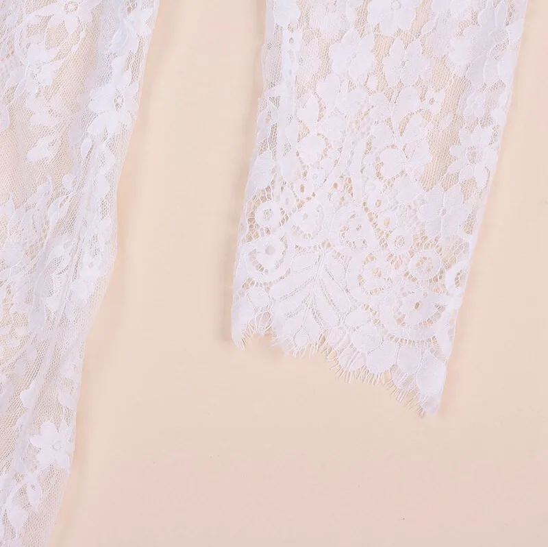 hot intimates slip white lace long slips women Low-cut full | Женская одежда