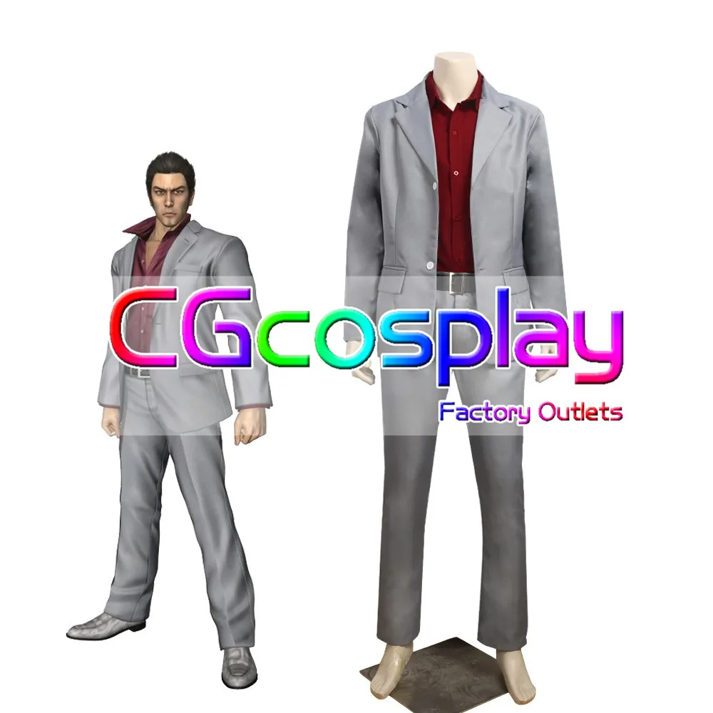 CGCOS якудза Kazuma Кирю равномерное Манга Аниме игры Косплэй костюм Хэллоуин