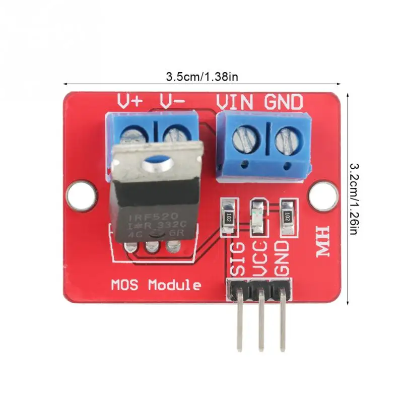 Фото Драйвер PWM 3 В/5 В IRF520 драйвер MOSFET модуль драйвера выход ШИМ водительские платы 0-24 5 Драйвер PWM 3 В/5 В IRF520 драйвер MOSFET модуль драйвера выход ШИМ водительские платы 0-24 5