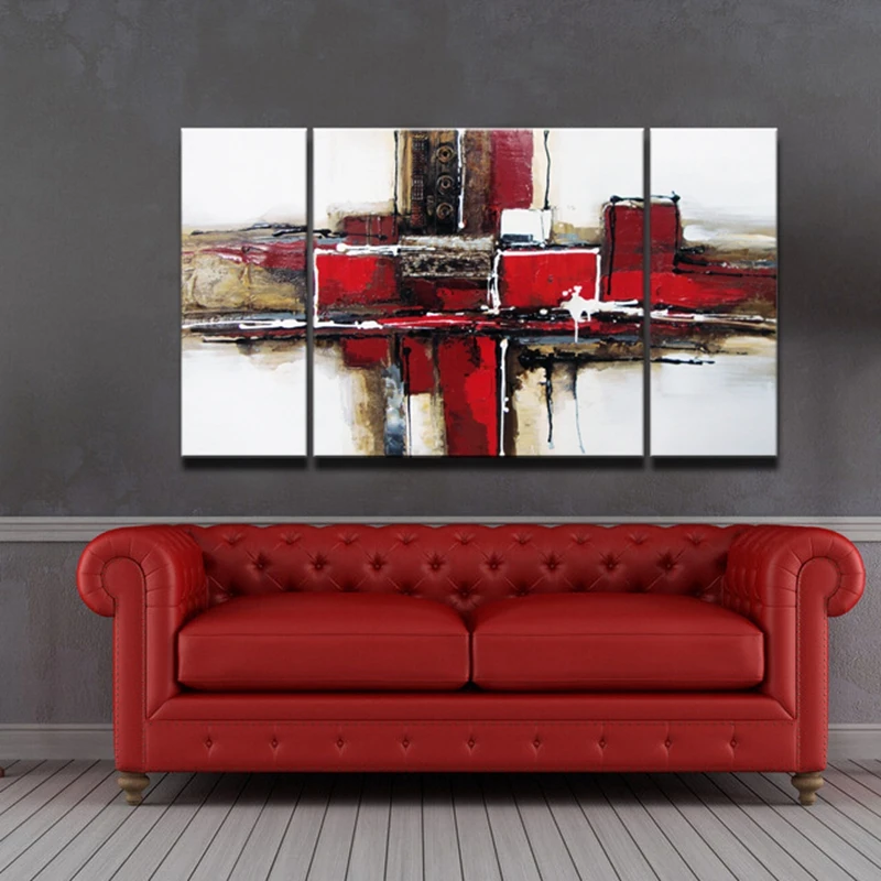 3 Панель живопись маслом на холсте ручной работы абстрактные картины для