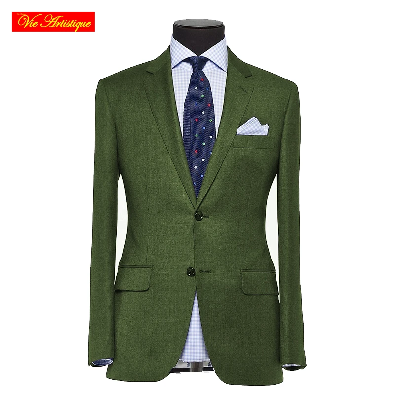 

custom tailor made Men's suits business formal wedding ware bespoke 3 piece (Jacket+Pants+Vest) wool polyester blend slim fit