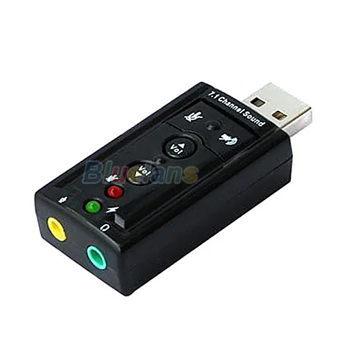 Портативный USB 2 0 внешняя звуковая карта Виртуальный 7 1 канал стерео аудио