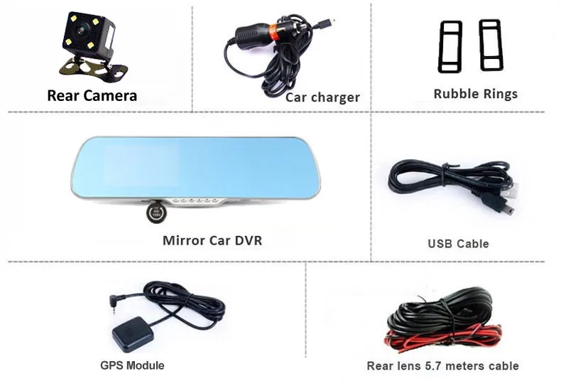 5.0 &quotсенсорный Android 4.4 ROM с Двумя объективами FHD1080P камеры Wi-Fi GPS парковка