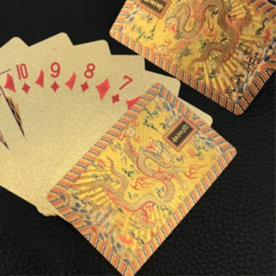 k Золотой, из ПВХ игральные карты Золотые пластиковые покерные карты Poker пластиковые o Cartas de Poquer - Цвет: k
